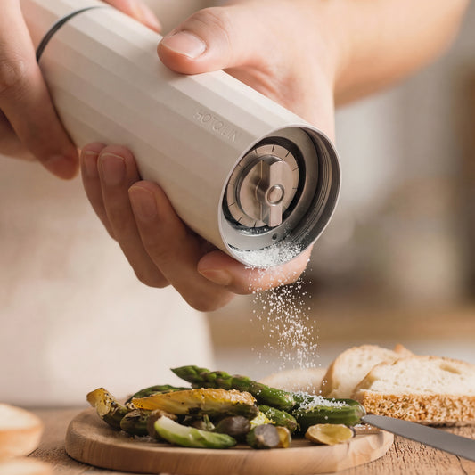Hotqilin Titanium-Core 24-Facet Internal Salt Grinder – Ivory White