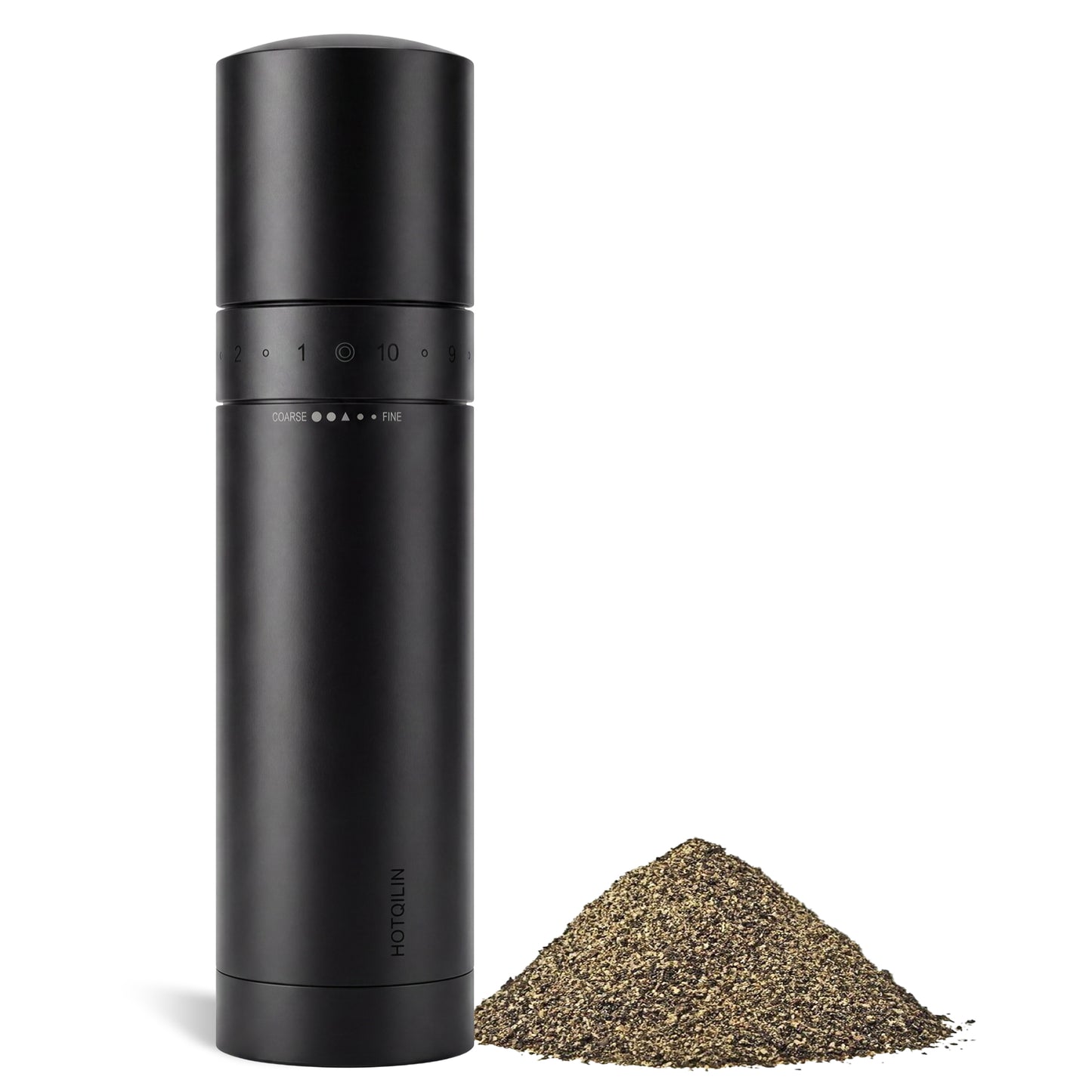 Hotqilin Smooth Surface External Adjustment Pepper Grinder – Matte Black