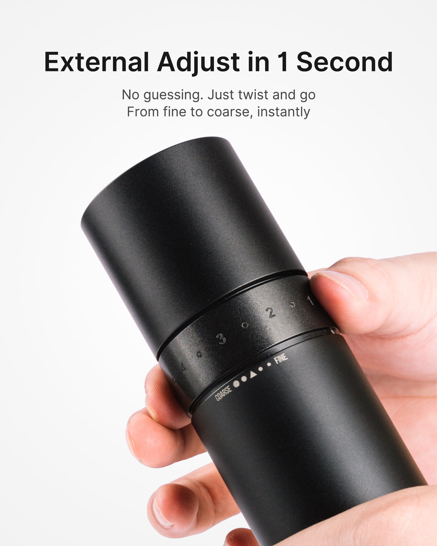 Hotqilin Smooth Surface External Adjustment Pepper Grinder – Matte Black
