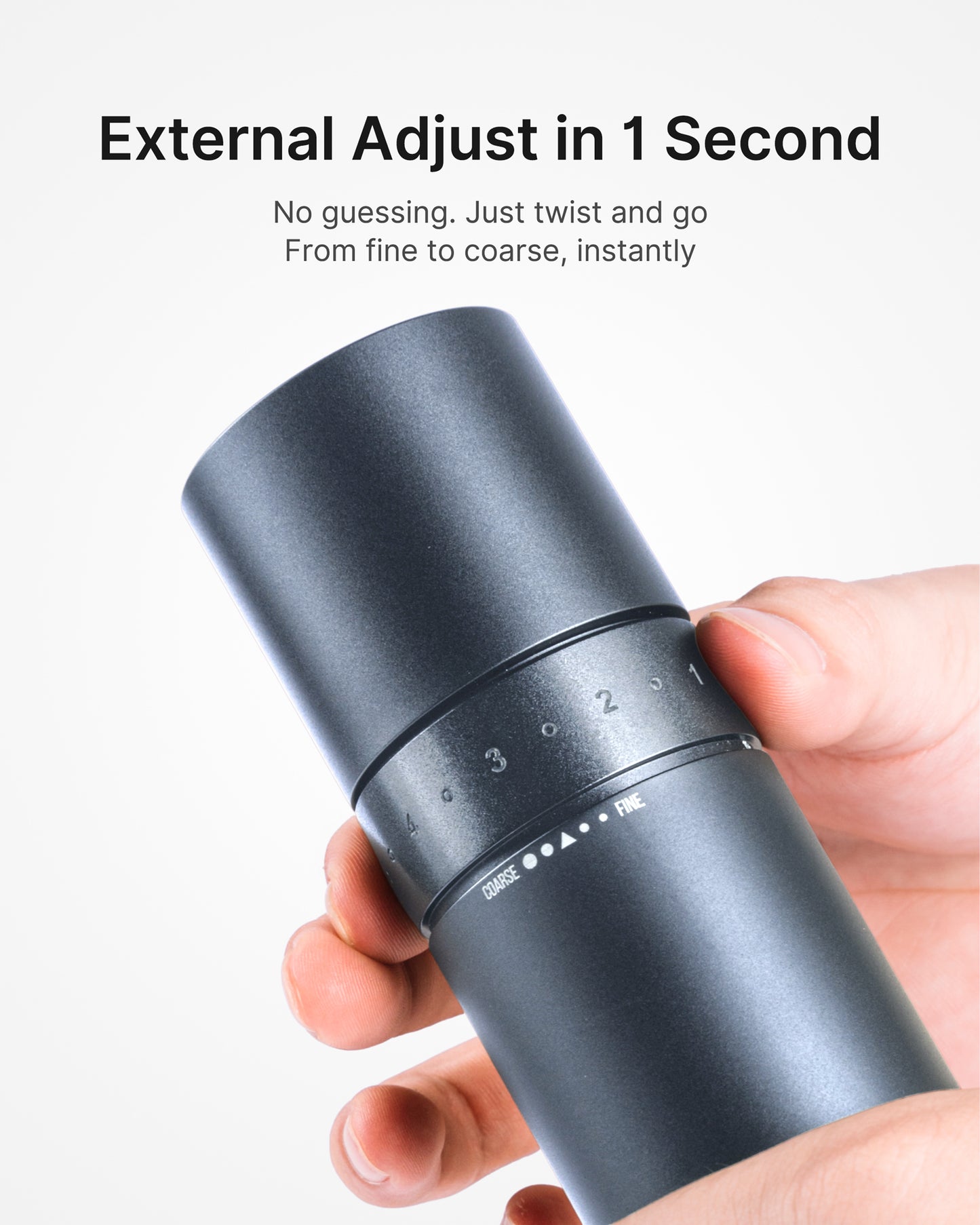 Hotqilin Smooth Surface External Adjustment Pepper Grinder – Deep Gray
