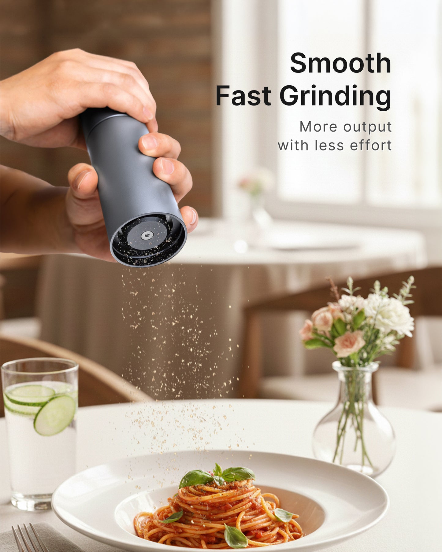 Hotqilin Smooth Surface External Adjustment Pepper Grinder – Deep Gray
