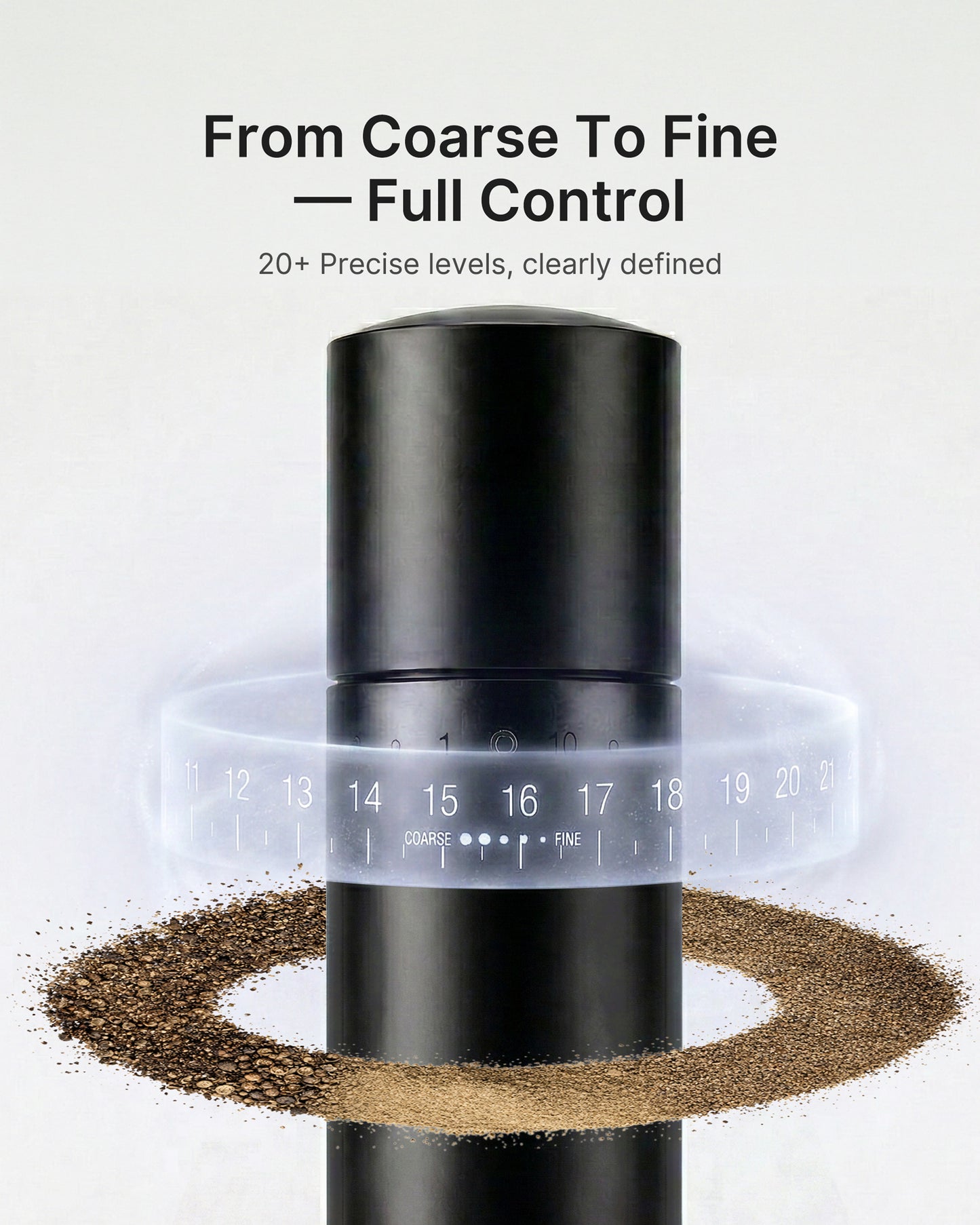 Hotqilin Smooth Surface External Adjustment Pepper Grinder – Matte Black