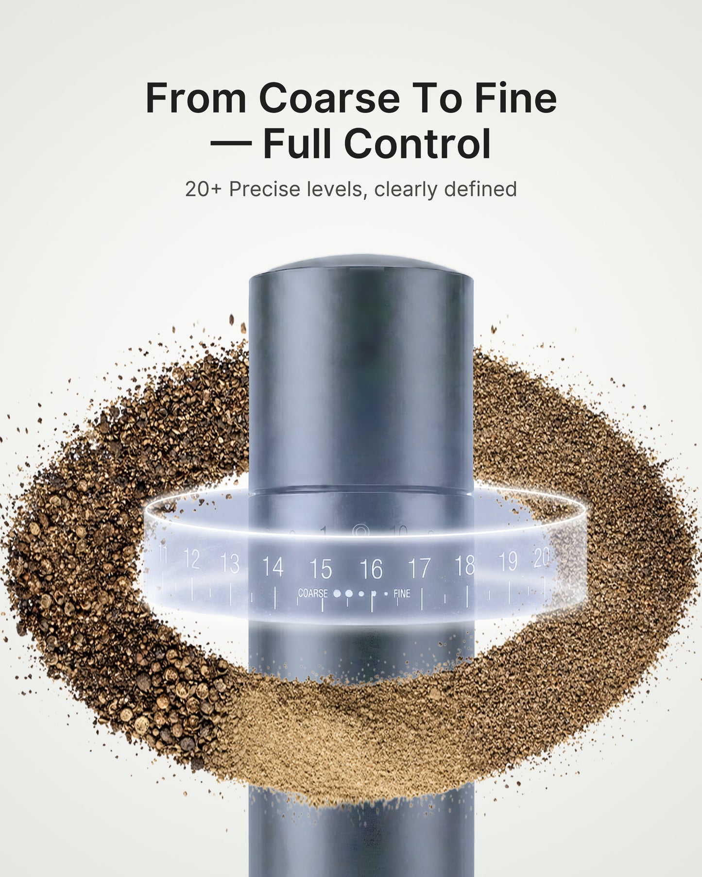 Hotqilin Smooth Surface External Adjustment Pepper Grinder – Deep Gray