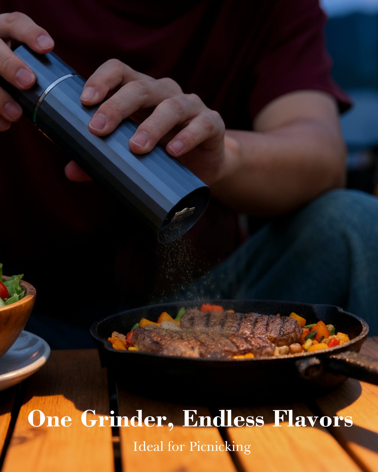 Hotqilin 24-Facet Internal Pepper Grinder – Deep Gray